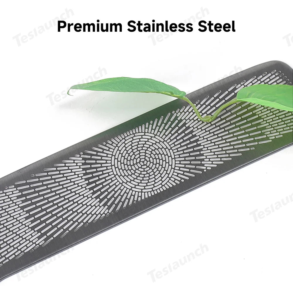 Premium Stainless Steel Rear Console Vent Cover - Compatible with Tesla Model Y - Enhance Interior with Juniper Finish - 2025+ Model Year Compatibility - Evooor