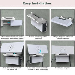 High-Speed Router Mount Kit with Integrated Power Supply for Starlink Gen 3 Internet Setup - Evooor