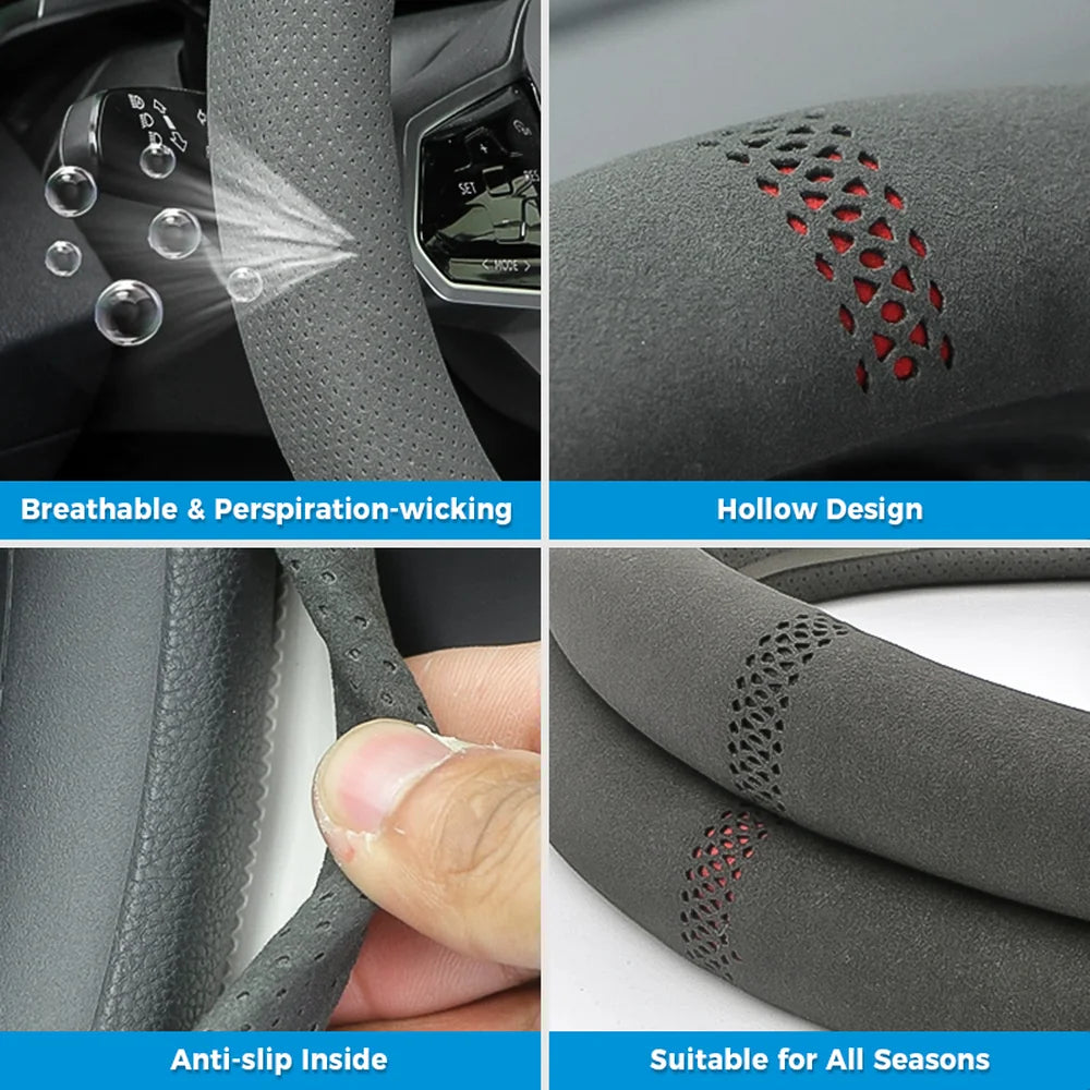 Alcantara Steering Wheel Cover For VW ID.4 2021-2025 - Evooor