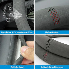 Alcantara Steering Wheel Cover For VW ID.4 2021-2025 - Evooor
