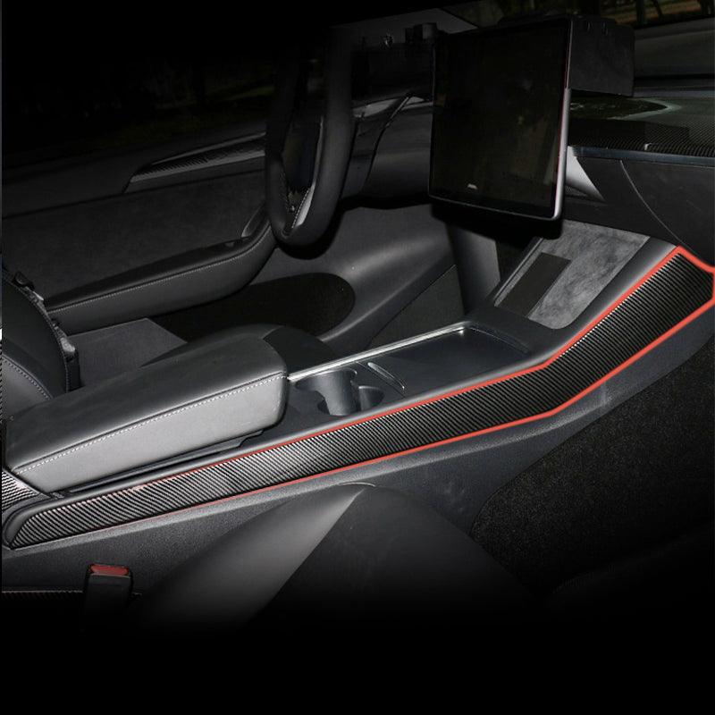 Model 3/Y Center Console Side Panel Caps, Decoration Wrap Cover (Carbon Fiber Pattern ABS) (Gen. 2) for Tesla(2021-2023) - Evooor
