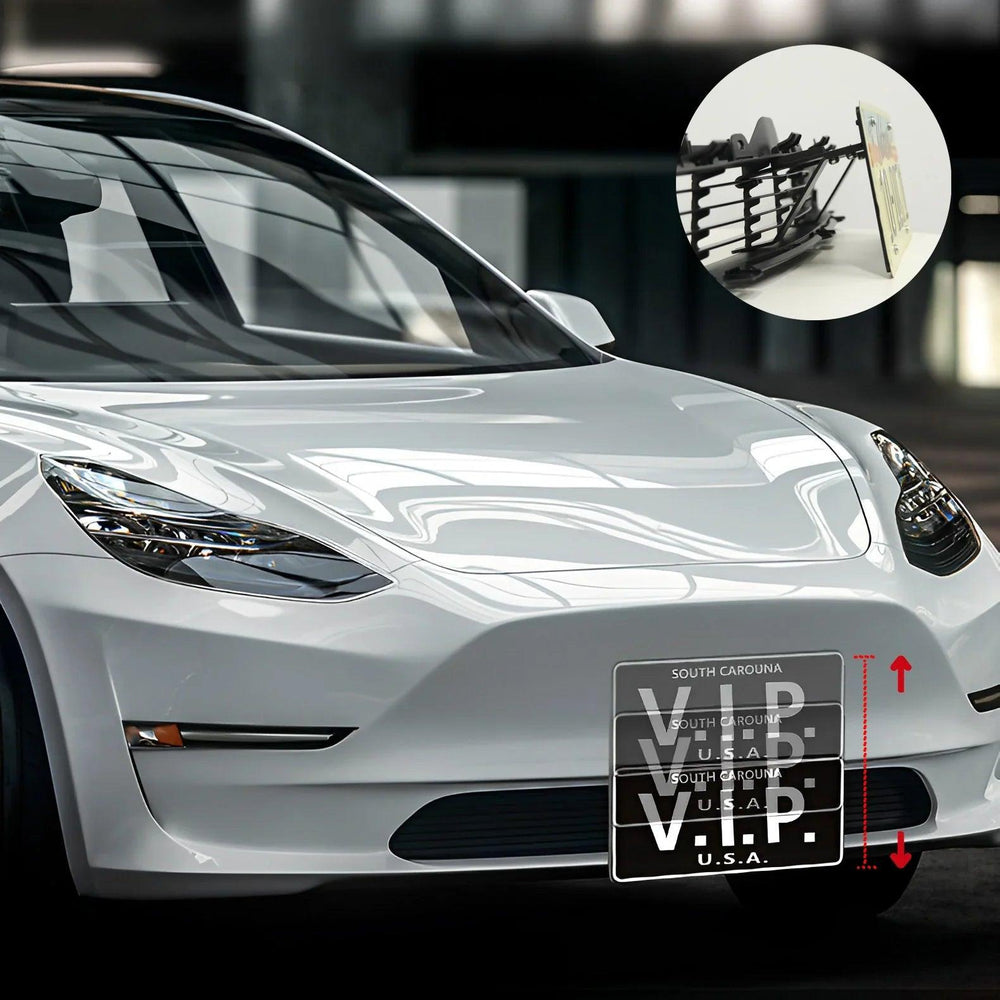 Tesla Model 3/Y No Drilling Front License Plate Frame Mount Holder Bracket - Evooor