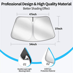 Model 3/Y/S/X Windshield Sunshade Folding Front Window Sun Shade Cover Heat Protection Visor For Tesla - Evooor