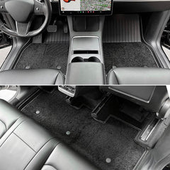 Model 3 Floor Mats All Weather Double Layer Flocking TPE For Tesla(2017-2023) - Evooor