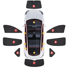 Tesla Model S(2012-2023) Privacy Thermal Insulated Curtains Window Sunshades - Tesla Camping Car Accesories for Sun Protection - Evooor