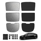 2023 Tesla Upgrade Built-In Reflective Sunroof and Rear Windshield Sunshade For Model Y / Model 3 - Lightweight Reflective Silver Coated Sun Visor - Evooor