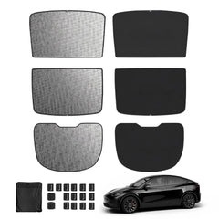 2023 Tesla Upgrade Built-In Reflective Sunroof and Rear Windshield Sunshade For Model Y / Model 3 - Lightweight Reflective Silver Coated Sun Visor - Evooor