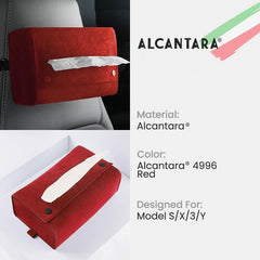Model 3/Y/X/S Alcantara Tissue Box for Tesla - Evooor
