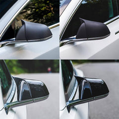 Carbon Fiber Mirror Caps with GT Style for Tesla Model 3 - Premium ABS Material, Pair (2017-2024) - Evooor