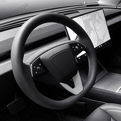 Tesla Alcantara Steering Wheel U-shaped Cover Sticker For 2024 Model 3 Highland - Evooor