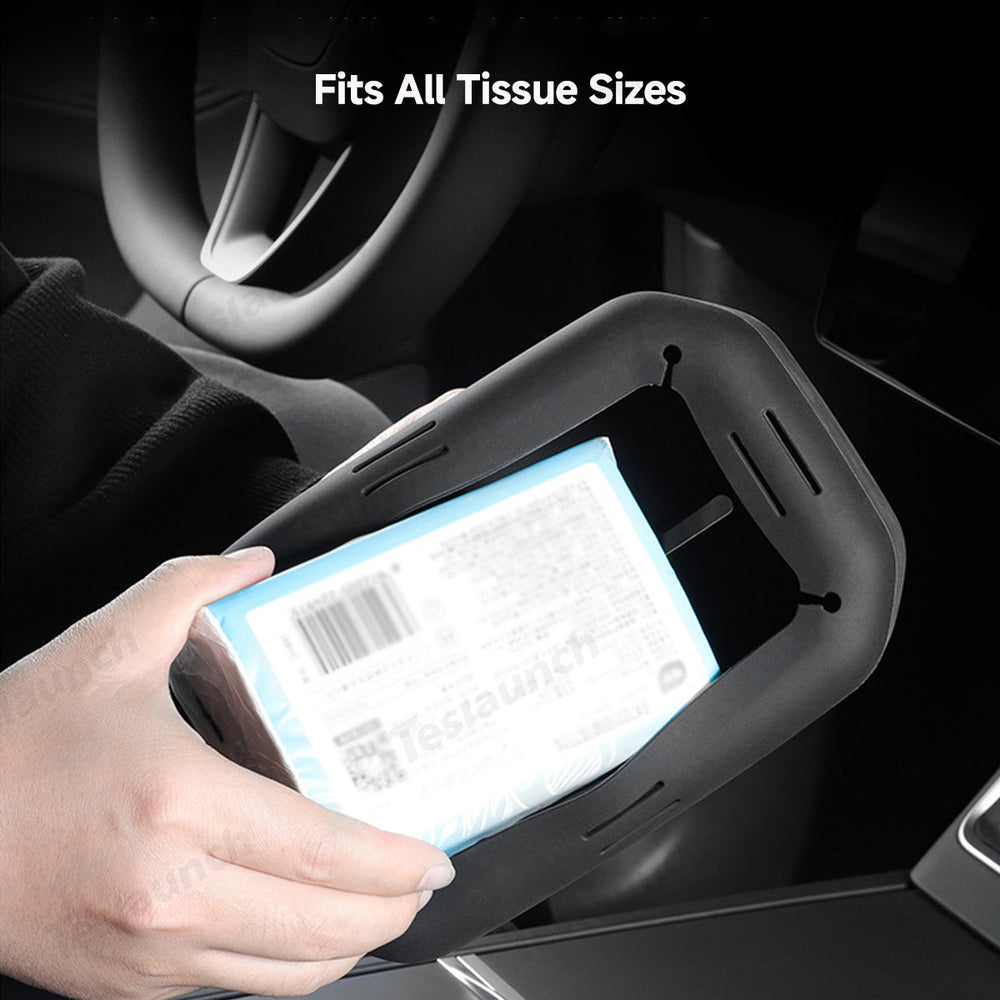 Silicone Tissue Holder Organizer for Tesla Model Y: Keep Your Car Clean and Tidy - Evooor