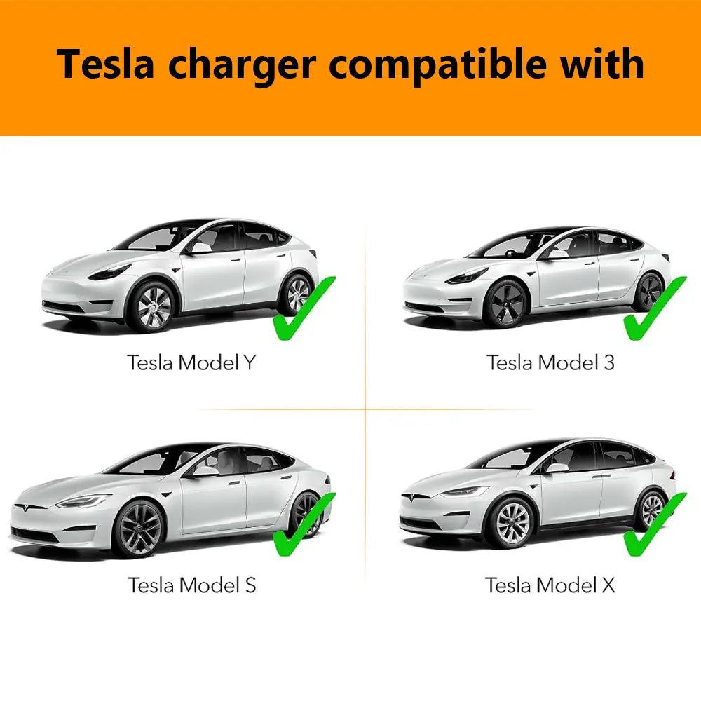 Portable Level 2 Electric Vehicle Charger with Adjustable Current and Screen Display for Home Charging - Evooor