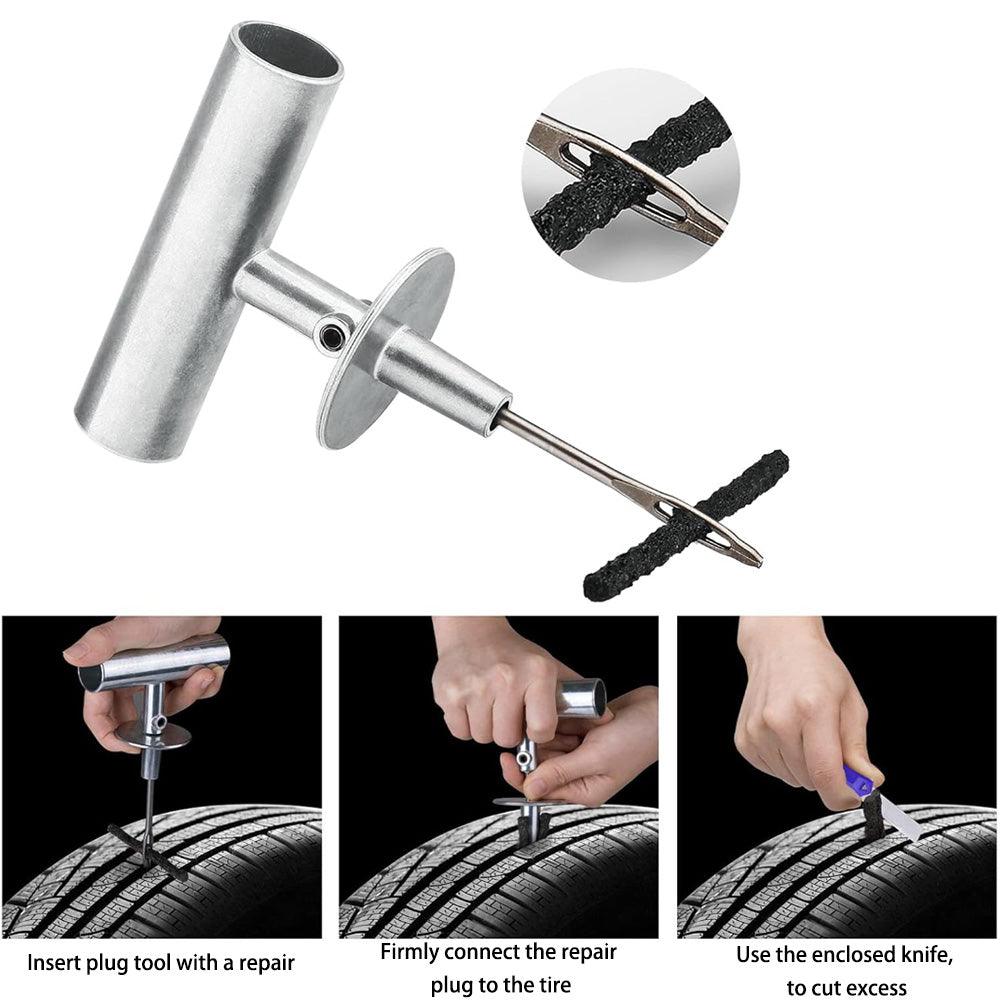 All Cars Tubeless Tire Puncture Repair Set - Essential Emergency Kit for Vehicle Owners - Evooor