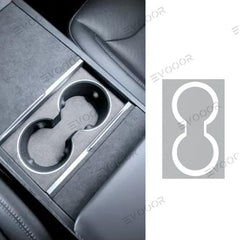 Tesla Alcantara Center Console Cup Holder Cover Sticker For 2024 Model 3 Highland - Evooor