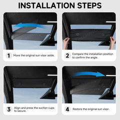 Upper Front Windshield Sunshade Mesh Sun Visor for Cybertruck (2 Pcs) - Evooor