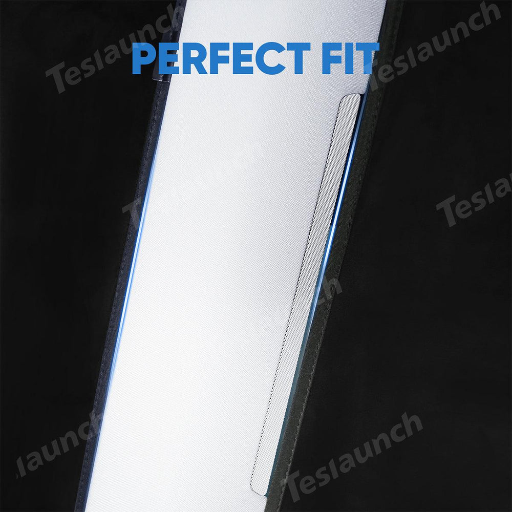 Enhanced Sunroof Sunshade with Reflective Ice Crystal and Suede for Tesla Model 3 - Optimized Shade for 2024 Edition - Evooor