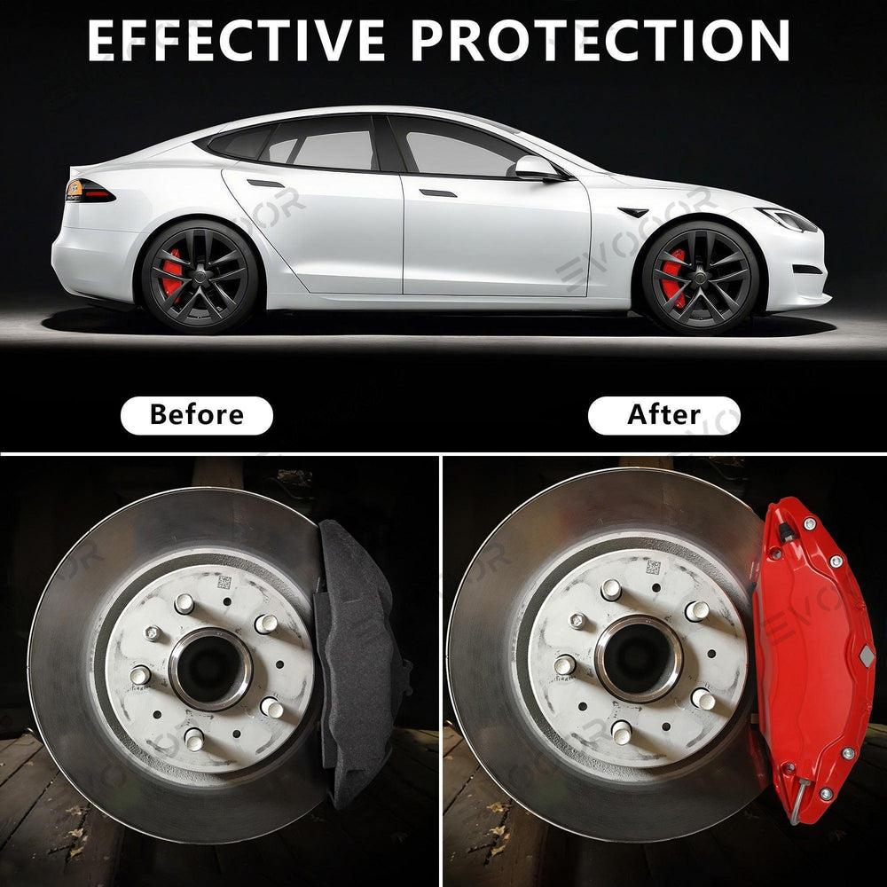 Red Tesla 2021-2023 Model S/X Brake Caliper Covers (4Pcs) - Evooor