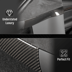 High-Quality Carbon Fiber Rear Trunk Inner Panel Protectors (Set of 2) for Tesla Model X 2022 and Beyond - Evooor