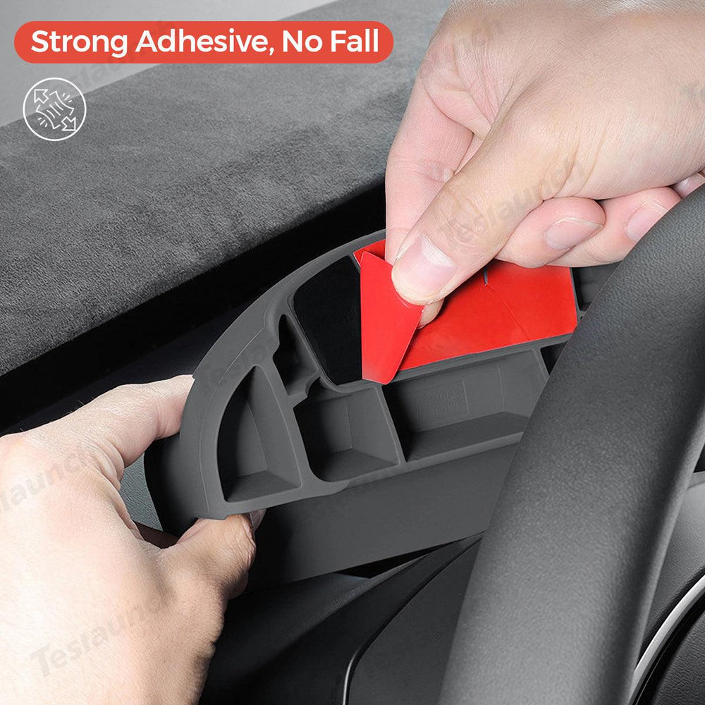 Multi-Function Steering Wheel Phone Mount & Glasses Holder for Tesla Model Y Juniper 2025+ - Evooor