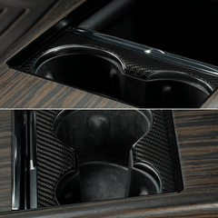 Carbon Fiber Cup Holder Cover for Tesla Model S/X - Premium Console Accessory for 2022 and Beyond - Evooor