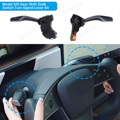 Model X/S OEM Style Gear Shift Stalk Switch Turn Signal Lever Kit for Tesla - Evooor