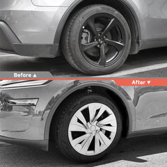 Set of 4 High-Quality 19'' Crossflow Wheel Covers Compatible with Tesla Model Y 2025+ - Sleek Helix 2.0 Design - Evooor