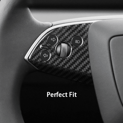 High-Quality Carbon Fiber Steering Wheel Panel Protectors (2 Pieces) for Tesla Model 3 - Durable Upgrade for Highland Driving - Evooor
