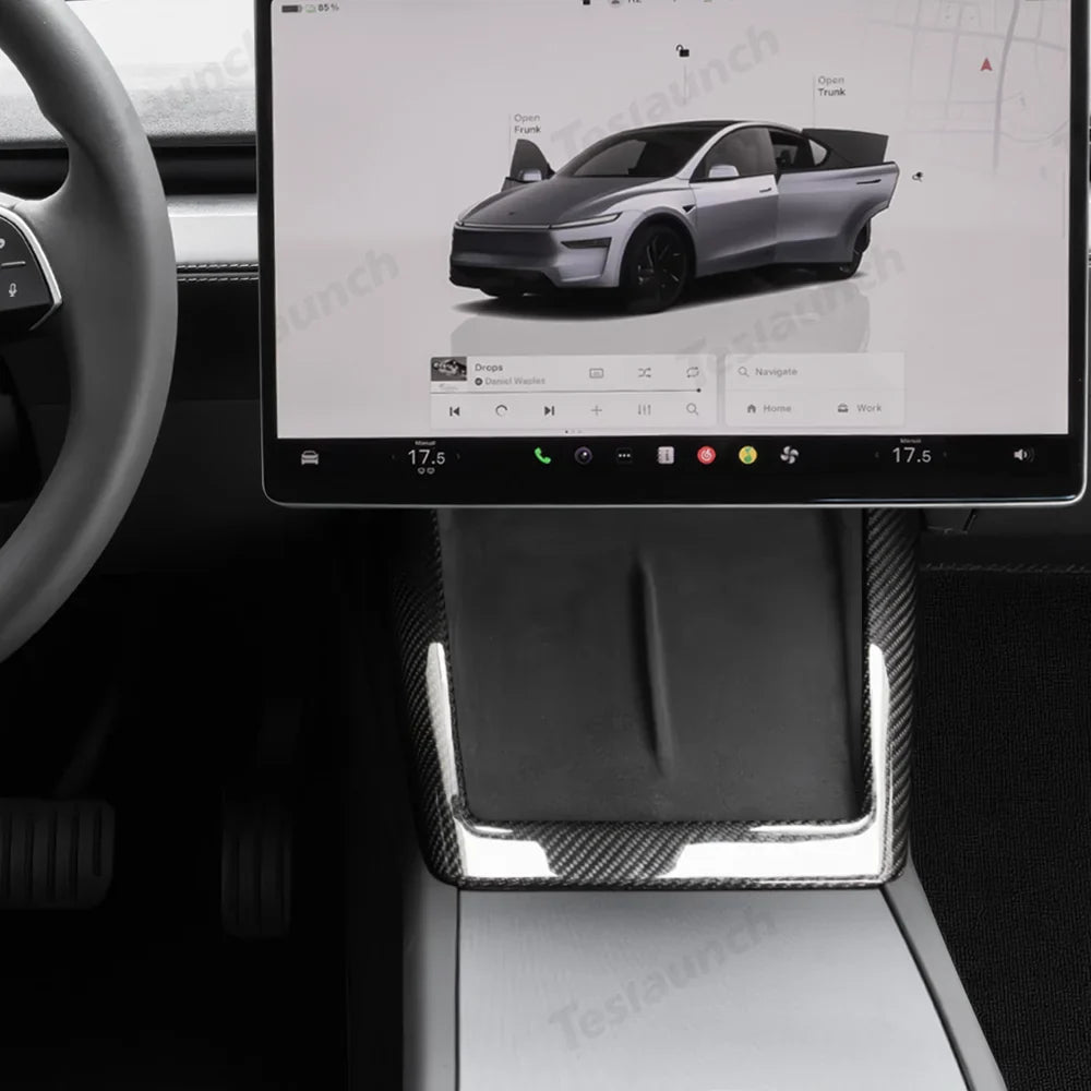 Tesla Model Y Juniper 2025+ Genuine Carbon Fiber Wireless Charging Pad Cover - Evooor