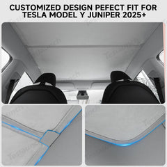 Alcantara Split Nano Ice Crystal Glass Roof Sunshade for Tesla Model Y Juniper 2025+ - Evooor