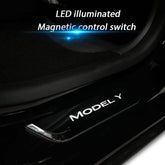 LED Illuminated Car Door Sill Guard Plate Kit for Tesla Models with Customized Lighting - Evooor