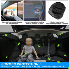 Whole Car Window & Sunroof Covercraft Dense Mesh Sunshade Kit (8 pcs) for Tesla Model X(2015-2020) Car Accesories - Evooor
