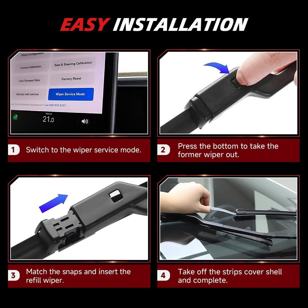 27" and 18" Windshield Wiper Blades Replacement for Tesla Model S (Set of 2) - Evooor