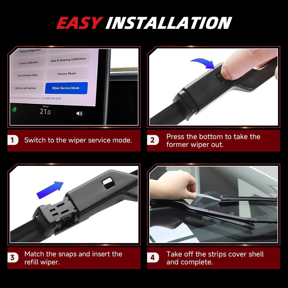 27" and 18" Windshield Wiper Blades Replacement for Tesla Model S (Set of 2) - Evooor