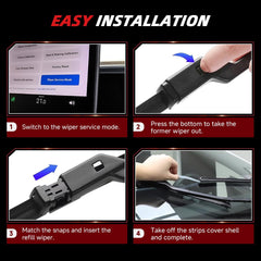 27" and 18" Windshield Wiper Blades Replacement for Tesla Model S (Set of 2) - Evooor