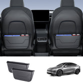 Tesla Model Y/M 3: Durable Rear Seat TPE Storage Organizer - Keep Your Car Neat and Tidy! - Evooor