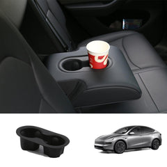 Tesla Model Y Juniper 2025+ Rear Seat Non-slip Cup Holder Silicone Insert Tray - Evooor