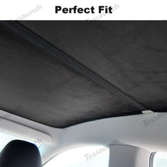 Alcantara Split Nano Ice Crystal Glass Roof Sunshade for Tesla Model Y Juniper 2025+ - Evooor