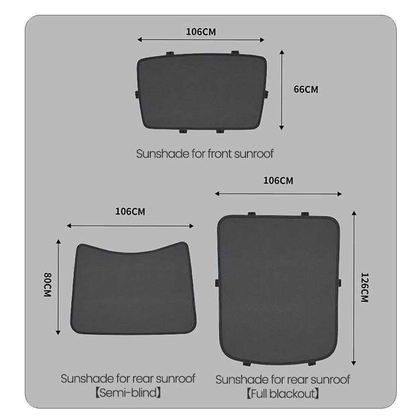 Glass Roof / Sunroof Sunshade for Tesla Model 3(2021-2023) Sun Visor Accessories - Evooor