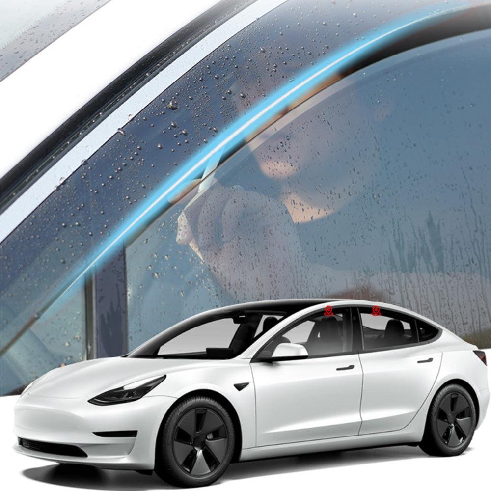 Tesla Model 3/Y Side Window Rain Guards - Set of 4 Weather Deflectors - Evooor