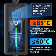 Portable Level 2 Electric Vehicle Charger with Adjustable Current and Screen Display for Home Charging - Evooor