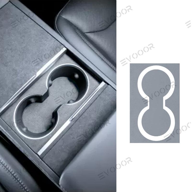 Tesla Alcantara Center Console Cup Holder Cover Sticker For 2024 Model 3 Highland - Evooor