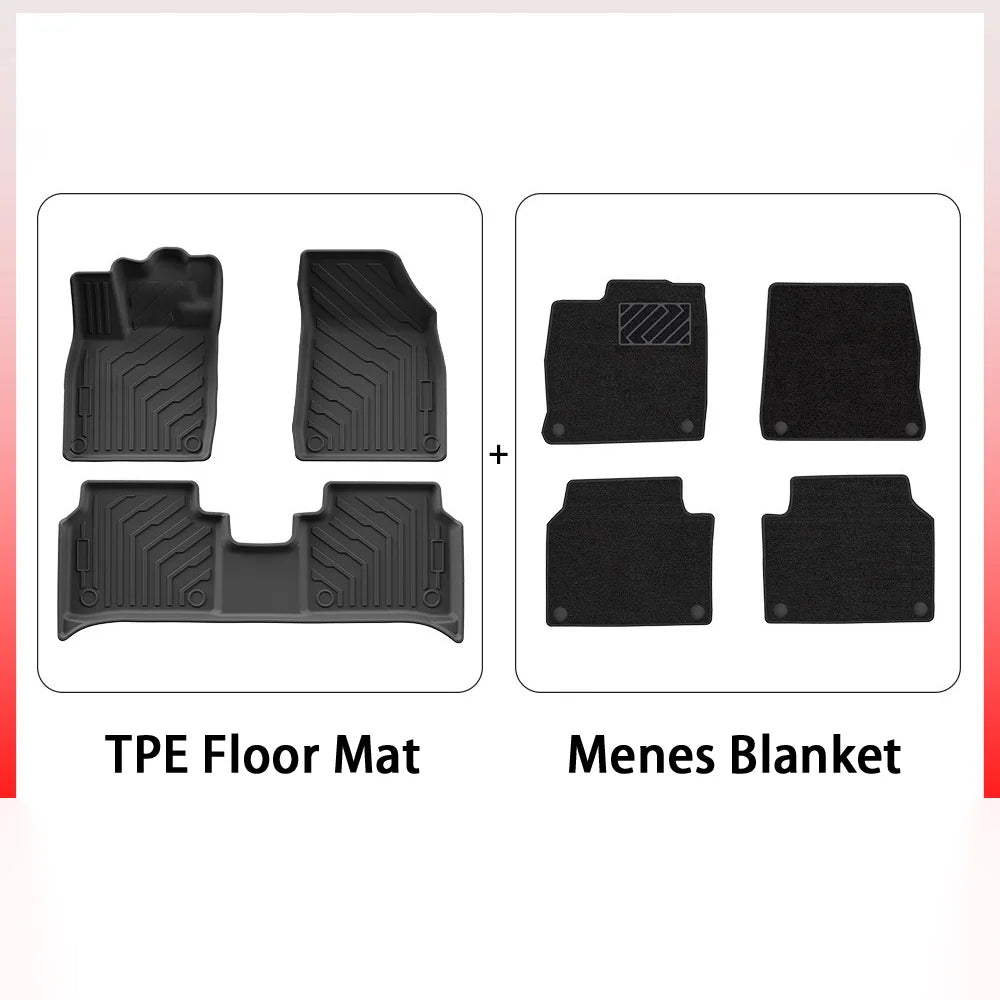 Interior TPE Floor Mats For Left-Drive VW ID.4 2021-2025 - Evooor