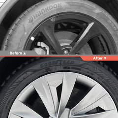 Set of 4 High-Quality 19'' Crossflow Wheel Covers Compatible with Tesla Model Y 2025+ - Sleek Helix 2.0 Design - Evooor