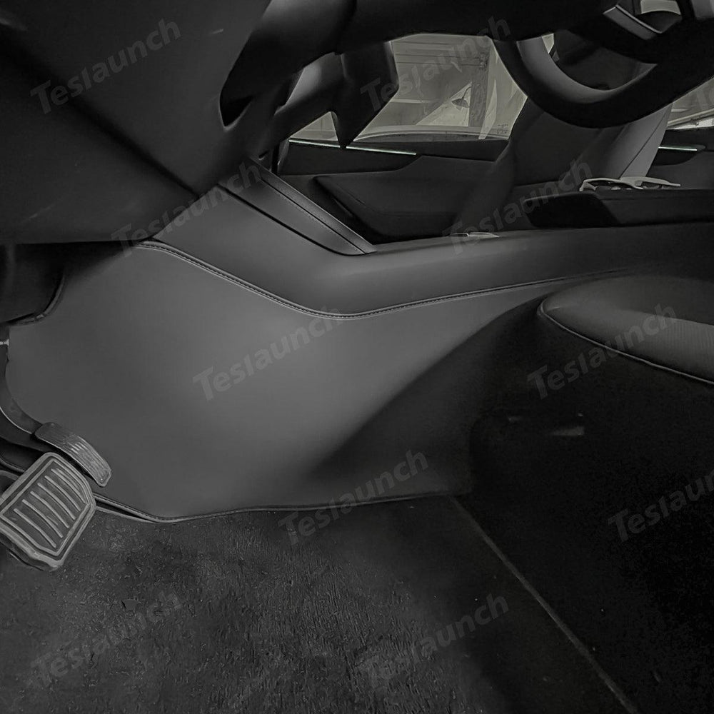 Extended-Length Center Console Side Kick Protection Pads -2-Piece Napa Leather Set for Tesla Model Y Juniper 2025+ - Evooor