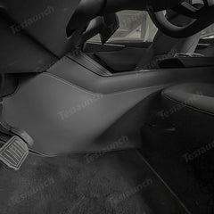 Extended-Length Center Console Side Kick Protection Pads -2-Piece Napa Leather Set for Tesla Model Y Juniper 2025+ - Evooor