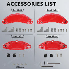 Set of 4 Red Brake Caliper Covers for Tesla Model Y - Enhanced Style for 2025+ Models - Evooor