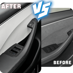 Highland 2024+ Tesla Model 3 Carbon Fiber Window Switch Cover Trim Set (10 Pieces) - Evooor