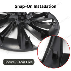 Turbine Style 19'' Crossflow Wheel Covers for Tesla Model Y 2025+ - Set of 4 Hubcaps - Evooor