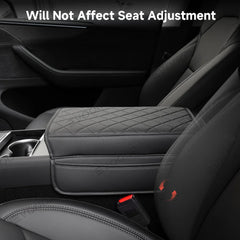 Leather Center Armrest Cover with Side Pockets for Tesla Model Y Juniper 2025+