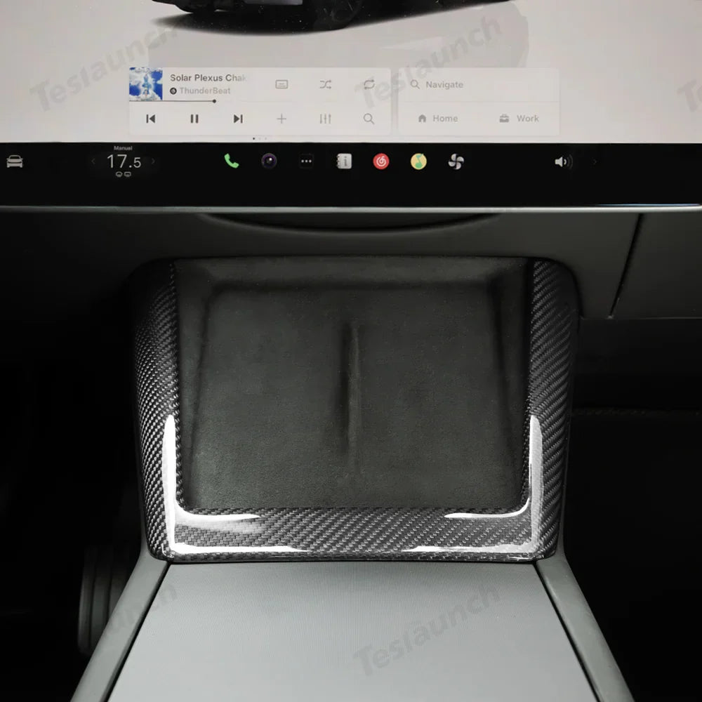 Tesla Model Y Juniper 2025+ Genuine Carbon Fiber Wireless Charging Pad Cover - Evooor